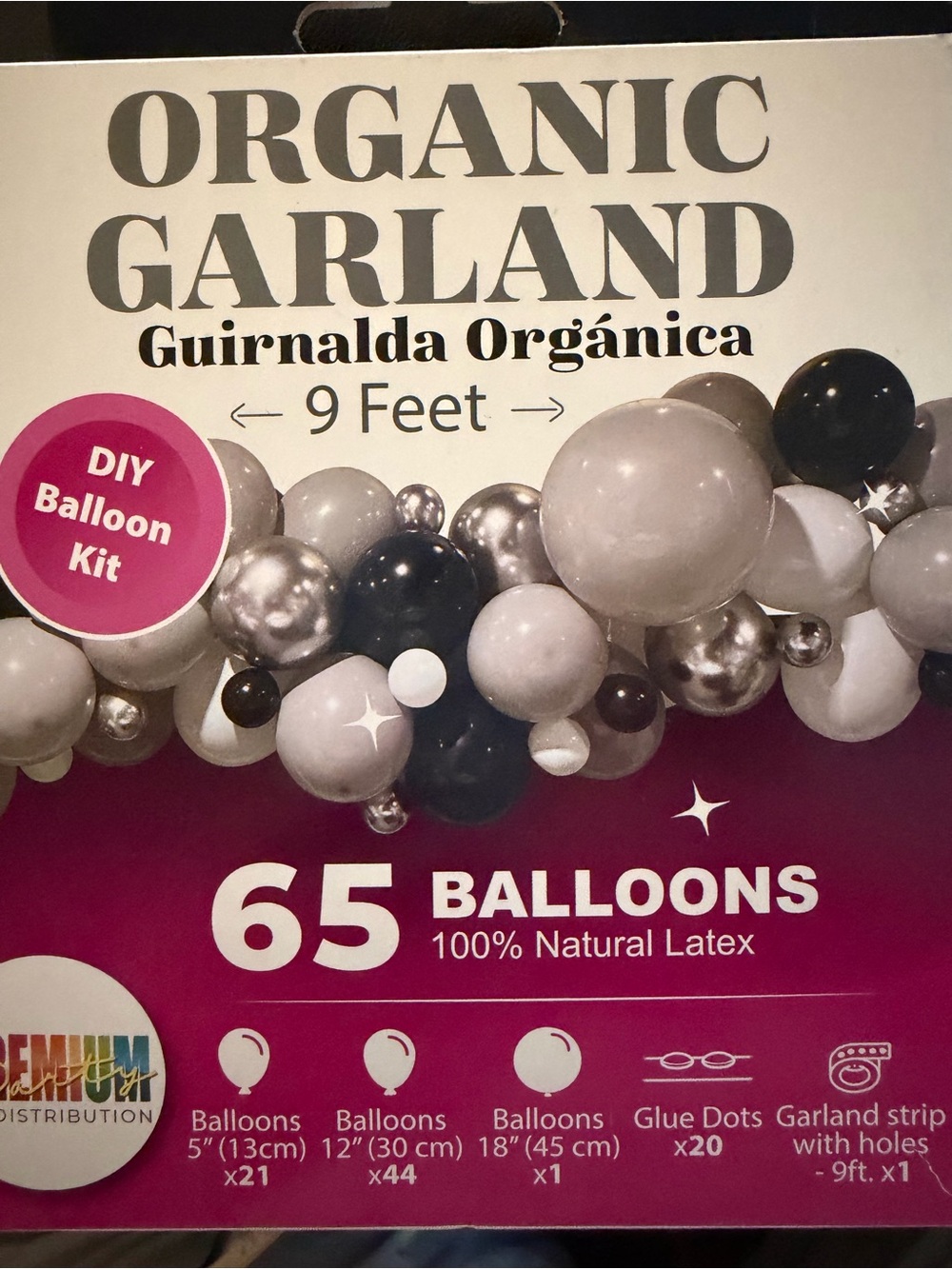 Organic Garland Balloon Kit in Gray, Black & Silver - Premium Holiday Decor